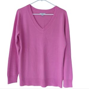 Croft & Barrow Acrylic Pullover V Neck Long Sleeve Sweater MEDIUM Pink